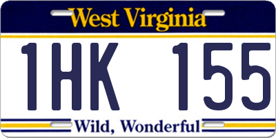 WV license plate 1HK155