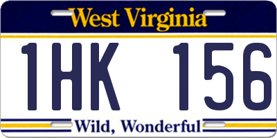 WV license plate 1HK156