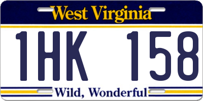 WV license plate 1HK158