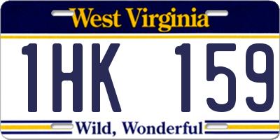 WV license plate 1HK159