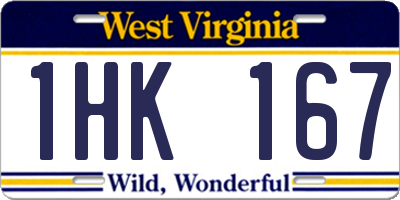 WV license plate 1HK167