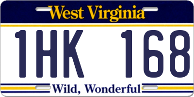 WV license plate 1HK168