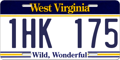 WV license plate 1HK175