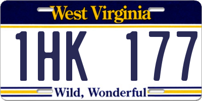 WV license plate 1HK177