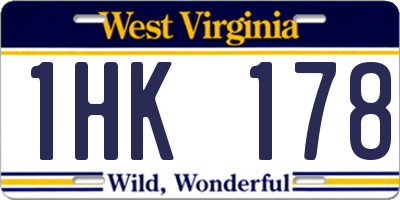 WV license plate 1HK178