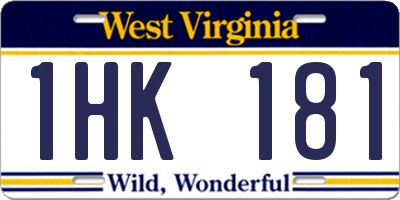WV license plate 1HK181