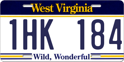 WV license plate 1HK184