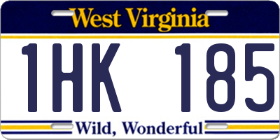 WV license plate 1HK185