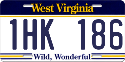 WV license plate 1HK186