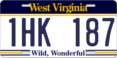 WV license plate 1HK187
