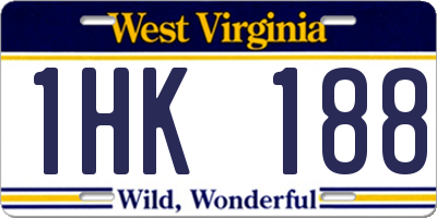 WV license plate 1HK188