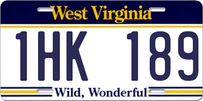 WV license plate 1HK189