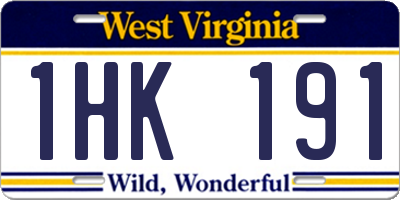 WV license plate 1HK191
