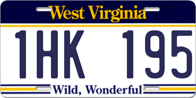 WV license plate 1HK195