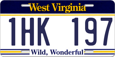 WV license plate 1HK197