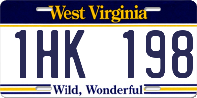 WV license plate 1HK198
