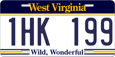 WV license plate 1HK199