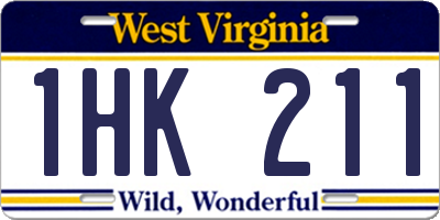 WV license plate 1HK211
