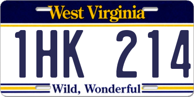 WV license plate 1HK214