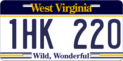 WV license plate 1HK220