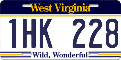 WV license plate 1HK228