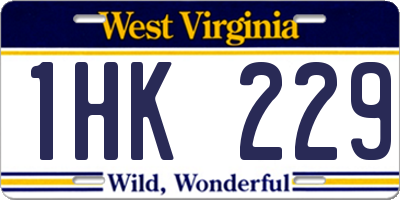 WV license plate 1HK229