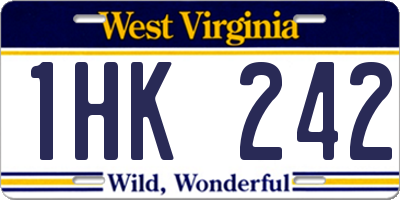 WV license plate 1HK242
