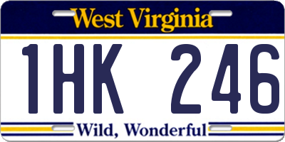 WV license plate 1HK246
