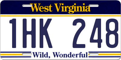 WV license plate 1HK248