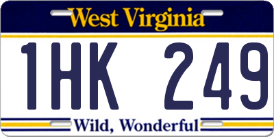 WV license plate 1HK249