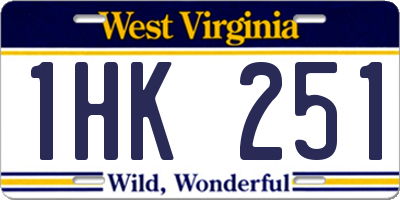 WV license plate 1HK251