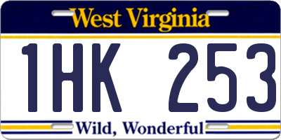 WV license plate 1HK253