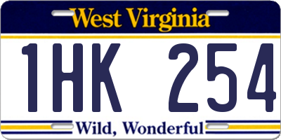 WV license plate 1HK254