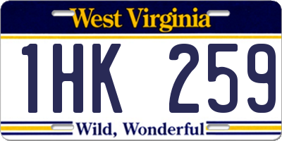 WV license plate 1HK259