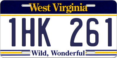 WV license plate 1HK261