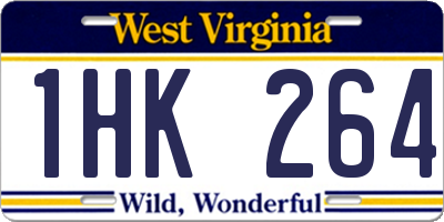 WV license plate 1HK264