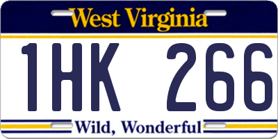 WV license plate 1HK266