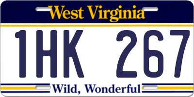 WV license plate 1HK267