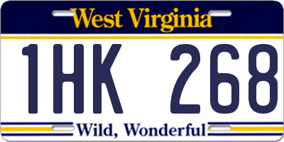 WV license plate 1HK268