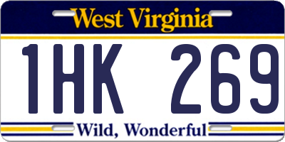 WV license plate 1HK269
