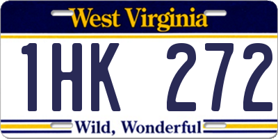WV license plate 1HK272