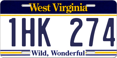 WV license plate 1HK274