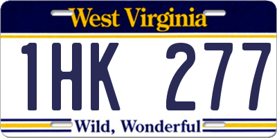 WV license plate 1HK277