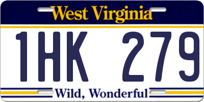WV license plate 1HK279