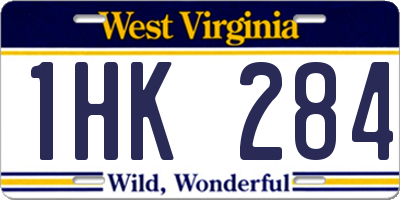 WV license plate 1HK284