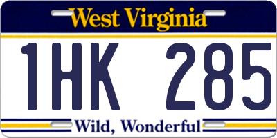WV license plate 1HK285