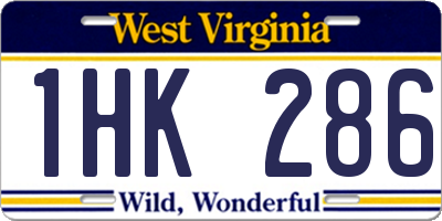 WV license plate 1HK286