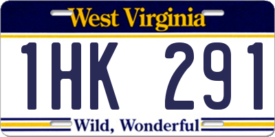 WV license plate 1HK291