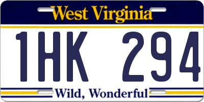 WV license plate 1HK294