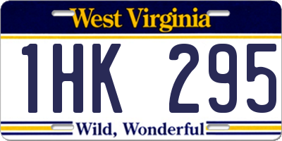 WV license plate 1HK295